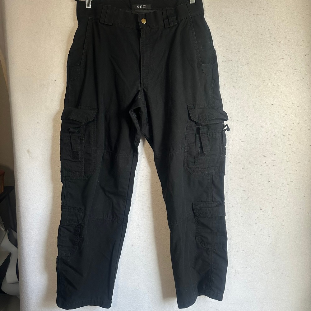 Lot of 3 5.11 Tactical Mens Black Cargo Pants Ripstop Work Trousers 34x30
